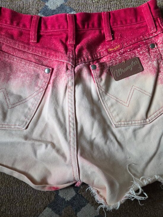 Wrangler Pants - Wrangler Ombre Cut off Denim Shorts 28 waist vintage 9